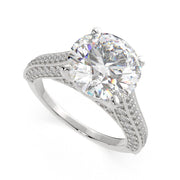 Martina Round Cut Pave Engagement Ring Setting - Nivetta